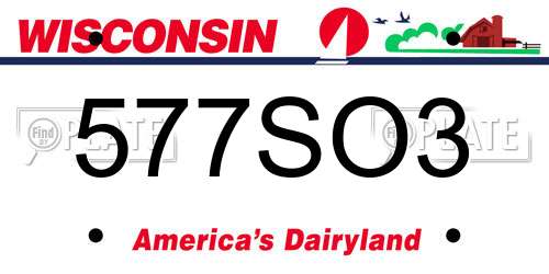 577SO3 Wisconsin License Plate