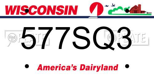 577SQ3 Wisconsin License Plate
