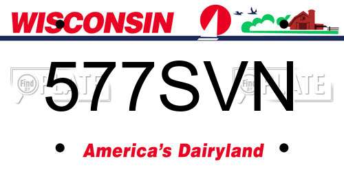 577SVN Wisconsin License Plate