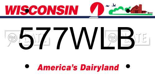 577WLB Wisconsin License Plate