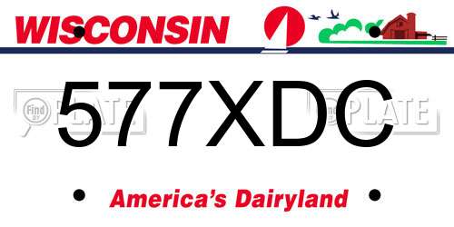 577XDC Wisconsin License Plate