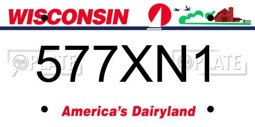 577XN1 Wisconsin License Plate
