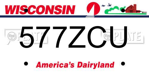 577ZCU Wisconsin License Plate
