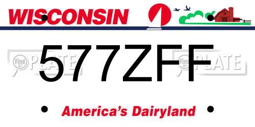 577ZFF Wisconsin License Plate