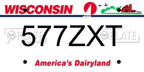 577ZXT Wisconsin License Plate