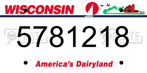 5781218 Wisconsin License Plate