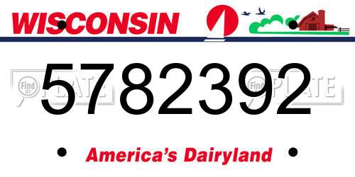 5782392 Wisconsin License Plate