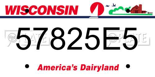 57825E5 Wisconsin License Plate