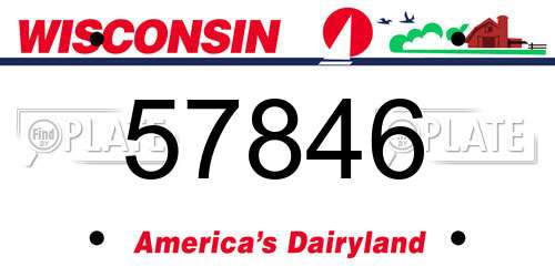 57846 Wisconsin License Plate