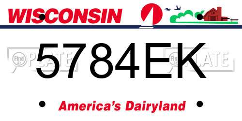 5784EK Wisconsin License Plate