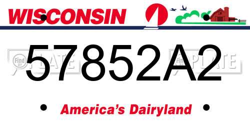 57852A2 Wisconsin License Plate
