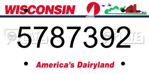 5787392 Wisconsin License Plate