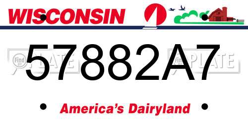 57882A7 Wisconsin License Plate