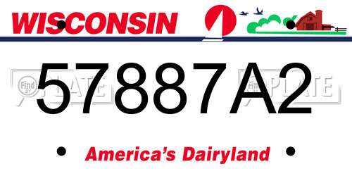 57887A2 Wisconsin License Plate