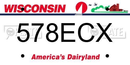 578ECX Wisconsin License Plate
