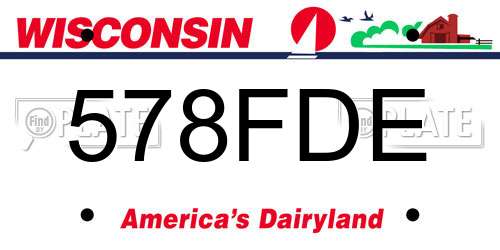 578FDE Wisconsin License Plate