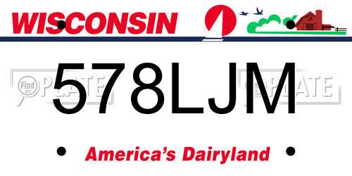 578LJM Wisconsin License Plate