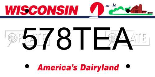 578TEA Wisconsin License Plate