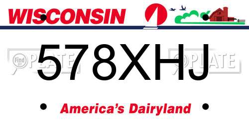 578XHJ Wisconsin License Plate