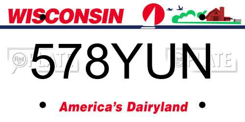 578YUN Wisconsin License Plate