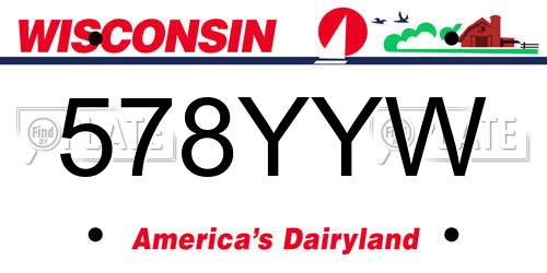 578YYW Wisconsin License Plate