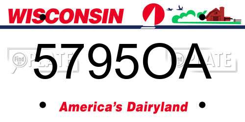 5795OA Wisconsin License Plate