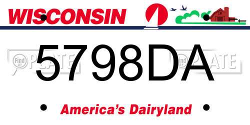 5798DA Wisconsin License Plate