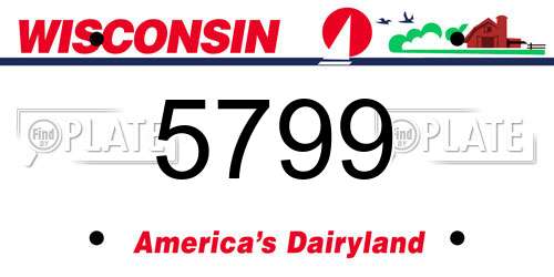 5799 Wisconsin License Plate