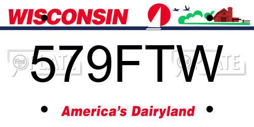 579FTW Wisconsin License Plate