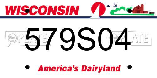 579S04 Wisconsin License Plate