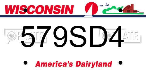 579SD4 Wisconsin License Plate