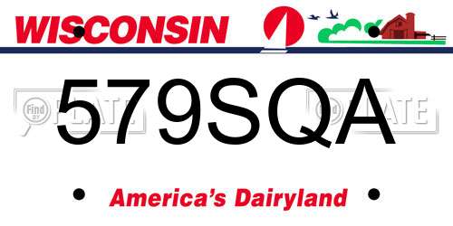 579SQA Wisconsin License Plate