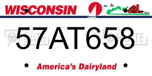 57AT658 Wisconsin License Plate