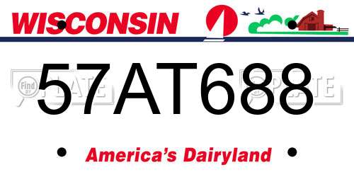 57AT688 Wisconsin License Plate