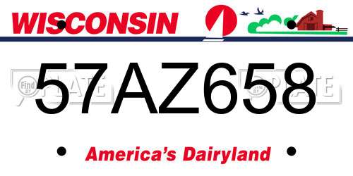 57AZ658 Wisconsin License Plate