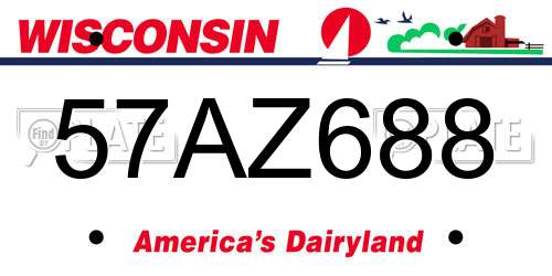 57AZ688 Wisconsin License Plate