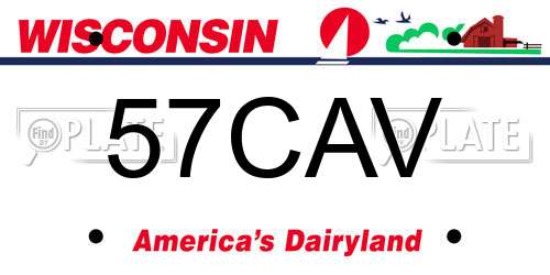 57CAV Wisconsin License Plate