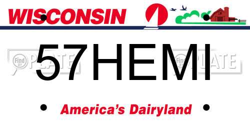 57HEMI Wisconsin License Plate