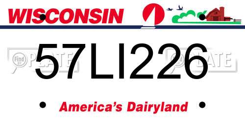 57LI226 Wisconsin License Plate