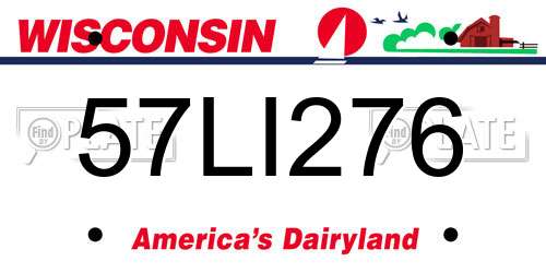 57LI276 Wisconsin License Plate