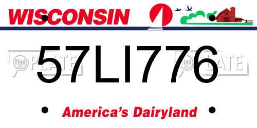 57LI776 Wisconsin License Plate