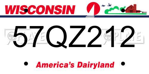 57QZ212 Wisconsin License Plate