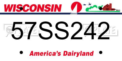 57SS242 Wisconsin License Plate