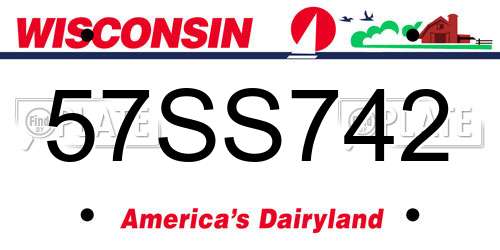 57SS742 Wisconsin License Plate