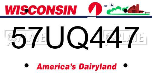 57UQ447 Wisconsin License Plate