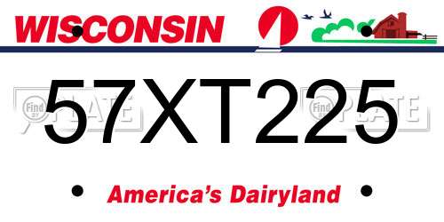 57XT225 Wisconsin License Plate