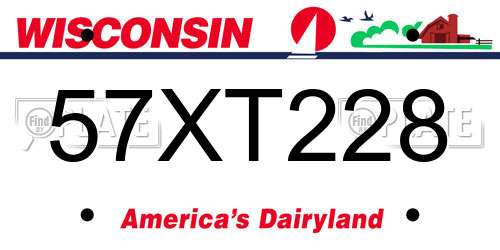 57XT228 Wisconsin License Plate