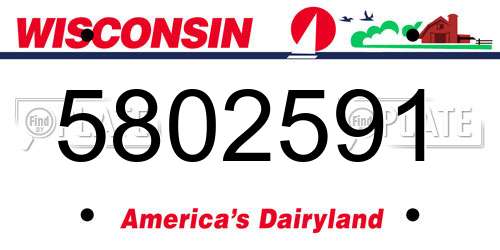 5802591 Wisconsin License Plate