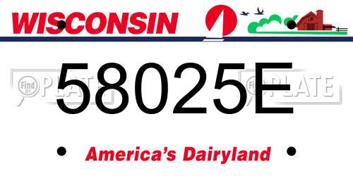 58025E Wisconsin License Plate