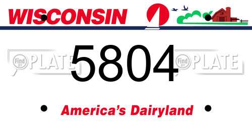 5804 Wisconsin License Plate